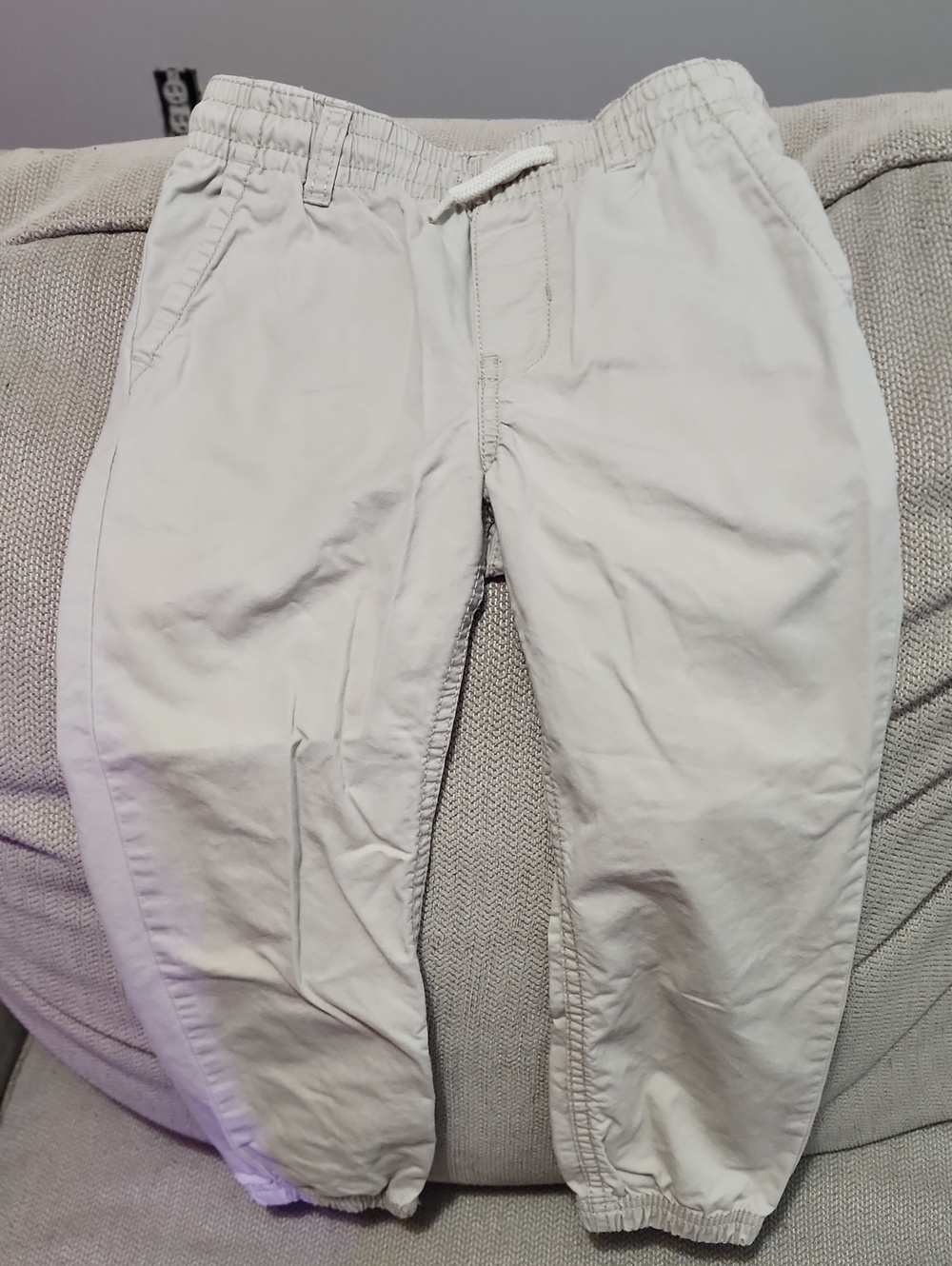 OshKosh B'gosh Light Cream Boys Elastic-Waist Joggers